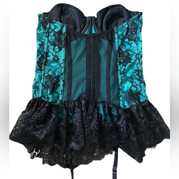 NWOT y2k Teal Corset w/ Lace - Picture 2 of 5
